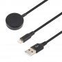 2v1 opletený dátový a nabíjací kábel USB-A / Lightning / magnetický puk pre iPhone / iPad / Apple Watch / AirPods - 1 m - čierny