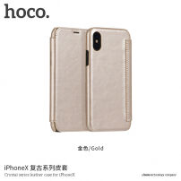 HOCO flipové puzdro pre Apple iPhone XS / iPhone X – zlaté