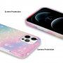 Nárazuvzdorný kryt so škrupinovou textúrou pre iPhone 12 Pro Max - ružovomodrý