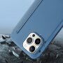 Peňaženkové puzdro zo silikónu a PU kože pre iPhone 13 Pro - tmavozelené