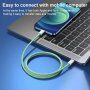 Opletený dátový a nabíjací kábel PD 20W USB-C / Lightning pre iPhone / iPad / iPod / AirPods - 1 m - zelený