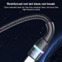 Usams svietiaci dátový a nabíjací opletený kábel PD USB-C / USB-C pre iPhone / iPad / MacBook / AirPods - 1,2 m - zlatý