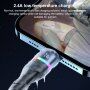 Usams svietiaci dátový a nabíjací opletený kábel USB / Lightning pre iPhone / iPad – 1,2 m - zlatý