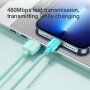 JOYROOM opletený dátový a nabíjací kábel USB-A / Lightning pre iPhone / iPad / iPod / AirPods - 1 m - zelený
