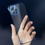 Ochranný matný transparentný kryt pre iPhone 12 Pro Max - modrý