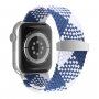 Nylonový vrkočový remienok s posuvnou prackou pre Apple Watch 42mm / 41mm / 40mm / 38mm - modrobiely