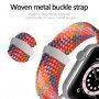 Nylonový vrkočový remienok s posuvnou prackou pre Apple Watch 42mm / 41mm / 40mm / 38mm - modrobiely