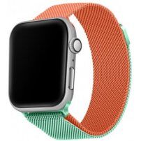 Kovový remienok milánsky ťah pre Apple Watch 42mm / 41mm / 40mm / 38mm - oranžovo-tyrkysový