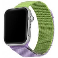 Kovový remienok milánsky ťah pre Apple Watch Ultra 49mm / 46mm / 45mm / 44mm / 42mm - zeleno-fialový