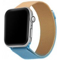 Kovový remienok milánsky ťah pre Apple Watch Ultra 49mm / 46mm / 45mm / 44mm / 42mm - modro-zlatý