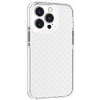 Ochranný transparentný kryt so vzorom krížikov pre iPhone 13 Pro - biely