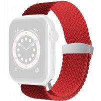 Nylonový vrkočový remienok s posuvnou prackou pre Apple Watch 42mm / 41mm / 40mm / 38mm - červený