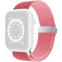 Nylonový vrkočový remienok s posuvnou prackou pre Apple Watch Ultra 49mm / 46mm / 45mm / 44mm / 42mm - ružový