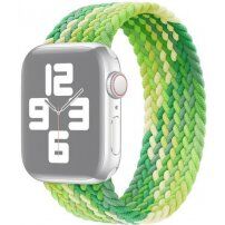 Nylonový remienok s farebným vrkočovým vzorom pre Apple Watch Ultra 49mm / 46mm / 45mm / 44mm / 42mm - M - zelený