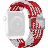 Remienok s vrkočovým vzorom pre Apple Watch Ultra 49mm / 46mm / 45mm / 44mm / 42mm - bielo-červený