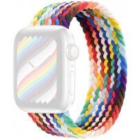 Nylonový remienok s vrkočovým vzorom pre Apple Watch 42mm / 41mm / 40mm / 38mm - XS - dúhový