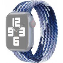 Nylonový remienok s farebným vrkočovým vzorom pre Apple Watch 42mm / 41mm / 40mm / 38mm - L - modrý