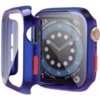 Ochranné puzdro s tvrdeným sklom pre Apple Watch 40mm - modré