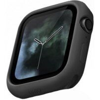 Uniq Lino silikónové puzdro pre Apple Watch 44mm - čierne
