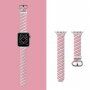 Prepletený silikónový remienok pre Apple Watch Ultra 49mm / 46mm / 45mm / 44mm / 42mm - bielo-ružový