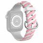 Prepletený silikónový remienok pre Apple Watch Ultra 49mm / 46mm / 45mm / 44mm / 42mm - bielo-ružový