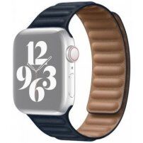 Remienok kožený ťah pre Apple Watch 42mm / 41mm / 40mm / 38mm - tmavomodrý
