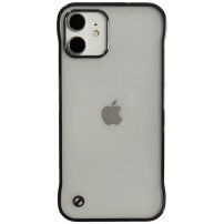 Ochranný matný transparentný kryt pre iPhone 12 - čierny