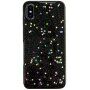 Ochranný mäkký kryt s hviezdičkami pre iPhone X / XS - čierny