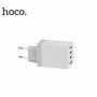 HOCO nabíjačka do zásuvky sa štyrmi USB portami pre iPhone/iPod – biela