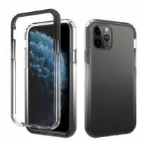 Nárazuvzdorné dvojfarebné transparentné puzdro pre iPhone 11 Pro - čierne