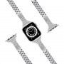 Kovový remienok s kamienkami pre Apple Watch 42mm / 41mm / 40mm / 38mm - strieborný