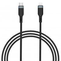 Wiwu opletený dátový a nabíjací kábel USB-C / Lightning pre iPhone / iPad / iPod / AirPods - 3 m - čierny