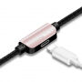 BENKS USB kábel s lightning male/female konektormi na nabíjanie a súčasné počúvanie hudby pre Apple iPhone – 25 cm – ružovo-zlatý
