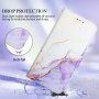 Mramorové flipové puzdro z PU kože pre iPhone 12 Pro Max - fialové