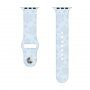 Silikónový remienok so vzorom vločiek pre Apple Watch 42mm / 41mm / 40mm / 38mm - pastelovo-modrý