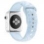 Silikónový remienok so vzorom kvetín pre Apple Watch Ultra 49mm / 46mm / 45mm / 44mm / 42mm - pastelovo-modrý