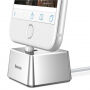 BASEUS hliníkový nabíjací stojanček pre Apple iPhone – strieborný