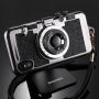Štýlový kryt v dizajne retro fotoaparátu pre Apple iPhone XS / iPhone X – čierny