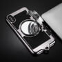 Štýlový kryt v dizajne retro fotoaparátu pre Apple iPhone XS / iPhone X – čierny