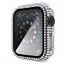 Puzdro osadené kamienky s tvrdeným sklom pre Apple Watch 38 mm - číre