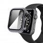 Puzdro osadené kamienky s tvrdeným sklom pre Apple Watch 42mm - čierne