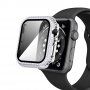 Puzdro osadené kamienky s tvrdeným sklom pre Apple Watch 42mm - strieborné