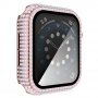 Puzdro osadené kamienky s tvrdeným sklom pre Apple Watch 40 mm - ružové