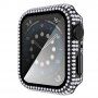Puzdro osadené kamienky s tvrdeným sklom pre Apple Watch 40 mm - čierne