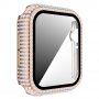 Puzdro osadené kamienky s tvrdeným sklom pre Apple Watch 40 mm - ružovo-zlaté