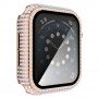 Puzdro osadené kamienky s tvrdeným sklom pre Apple Watch 40 mm - ružovo-zlaté