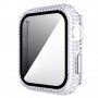 Puzdro osadené kamienky s tvrdeným sklom pre Apple Watch 40 mm - číre