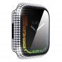 Puzdro osadené kamienky s tvrdeným sklom pre Apple Watch 45 mm - čierne