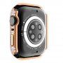 Puzdro osadené kamienky s tvrdeným sklom pre Apple Watch 45 mm - ružovo-zlaté