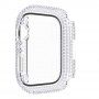 Puzdro osadené kamienky s tvrdeným sklom pre Apple Watch 45 mm - číre